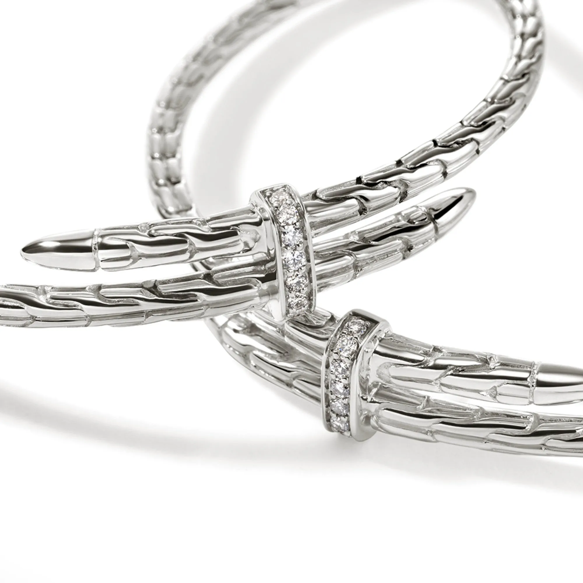 Spear Hoop Earring, Sterling Silver, Diamonds, 50MM|EBP9012482DI sold by John Hardy product image thumbnail 2