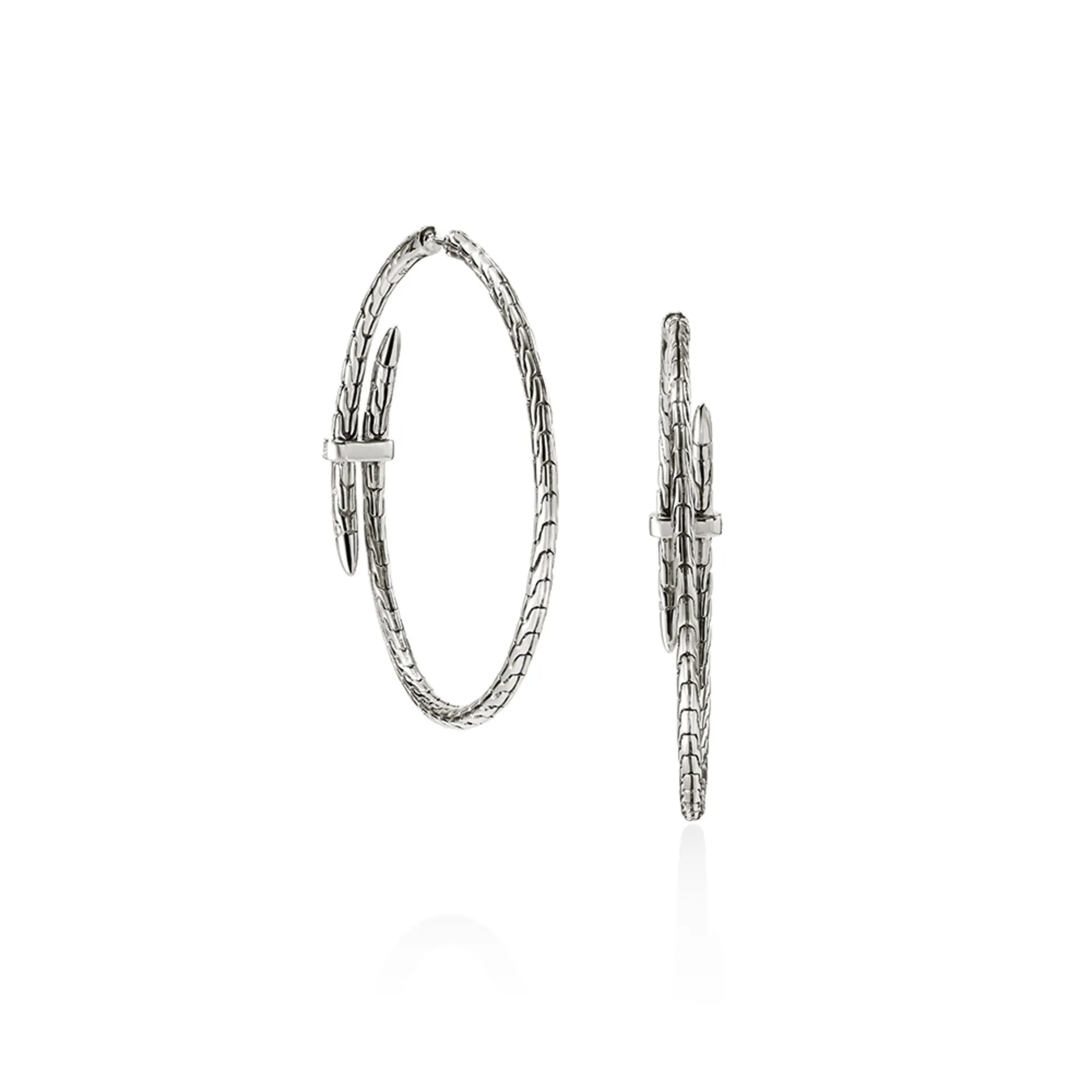 Spear Hoop Earring, Sterling Silver, Diamonds, 50MM|EBP9012482DI sold by John Hardy product image thumbnail 3