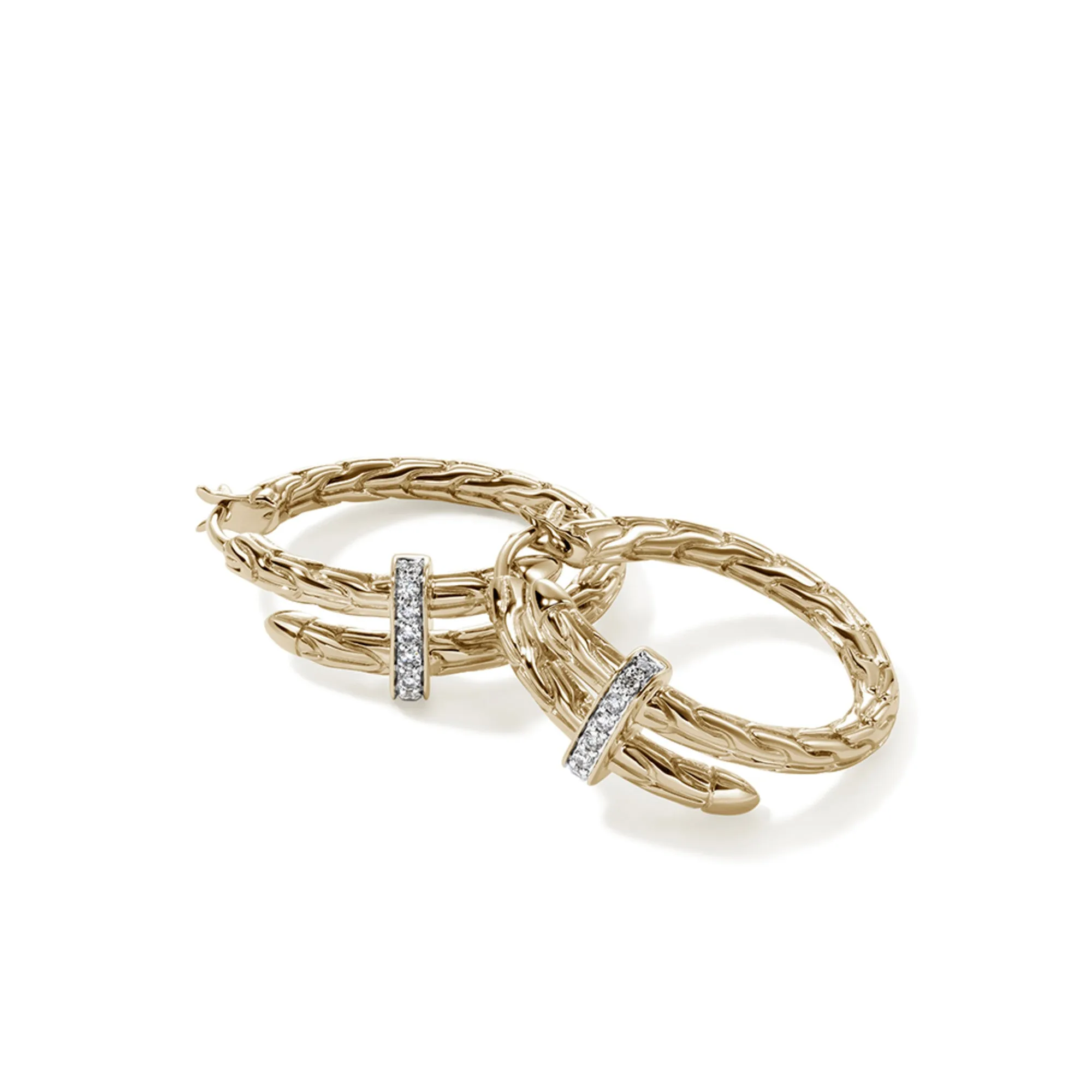 Spear Hoop Earring, Gold, Diamonds, 22.5MM|EGGX986742DI sold by John Hardy product image thumbnail 3