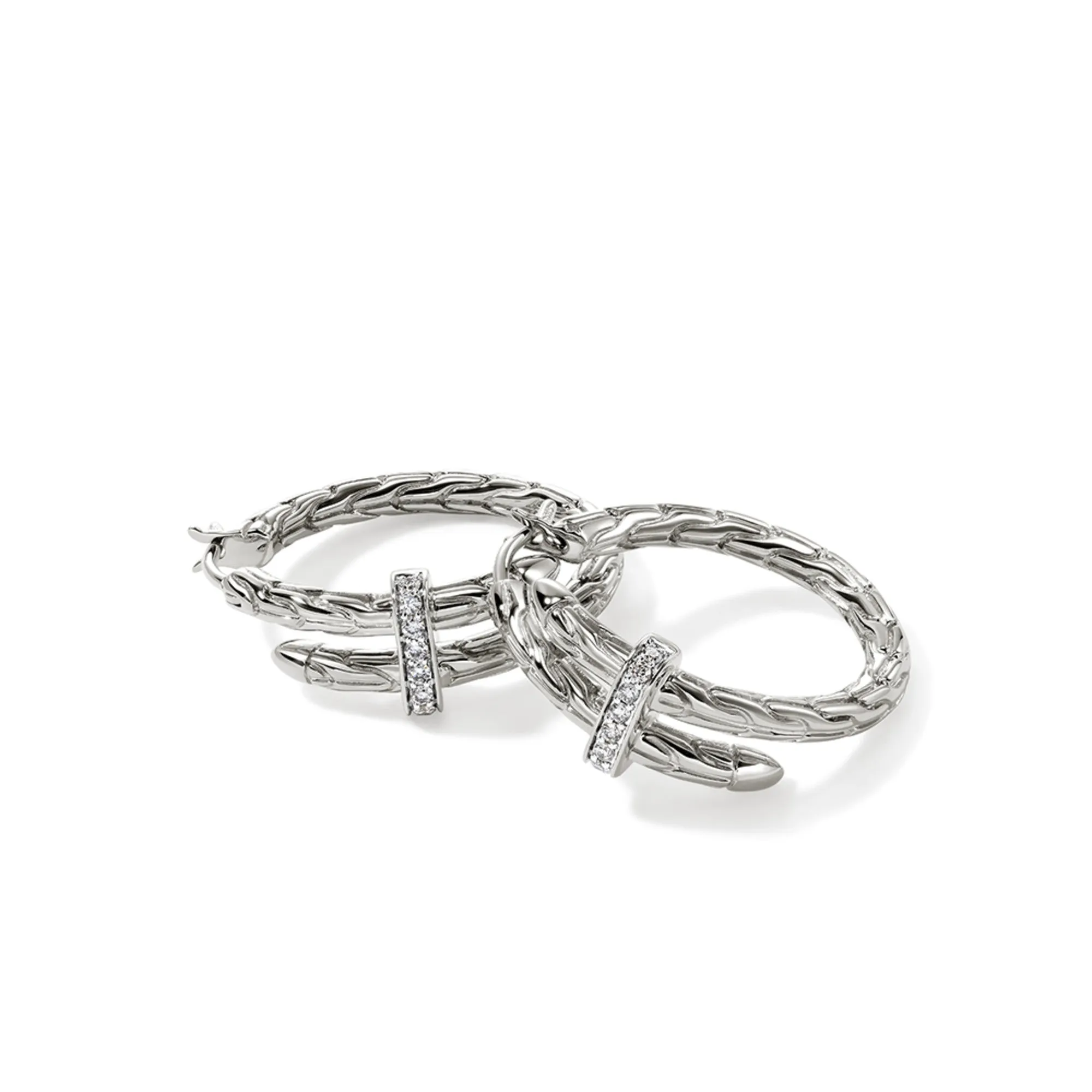 Spear Hoop Earring, Sterling Silver, Diamonds, 22.5MM|EBP986742DI sold by John Hardy product image thumbnail 3