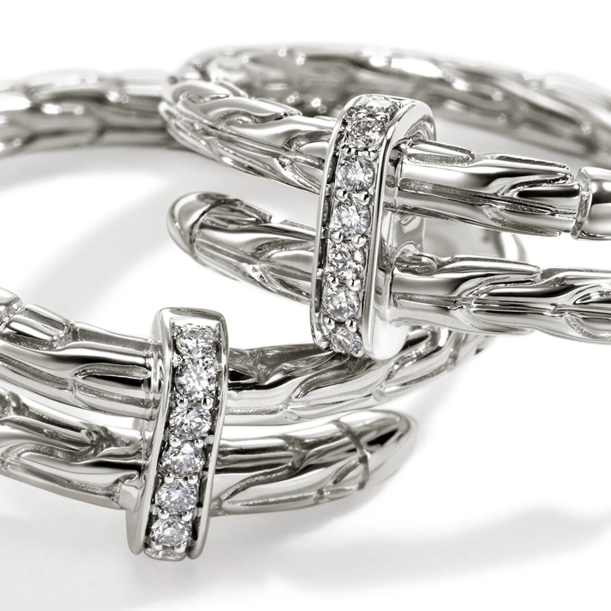 Spear Hoop Earring, Sterling Silver, Diamonds, 22.5MM|EBP986742DI sold by John Hardy product image thumbnail 2