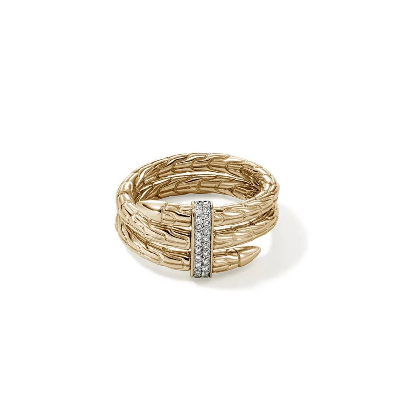Spear Ring, Gold, Diamonds, Wide|RGGX986812DI sold by John Hardy