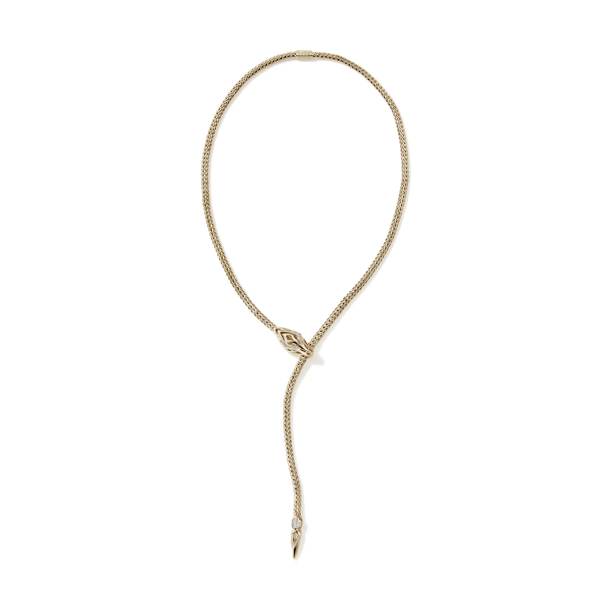 Naga Y Necklace, Gold, Diamonds, 4.4MM|NGGX6034812DI sold by John Hardy