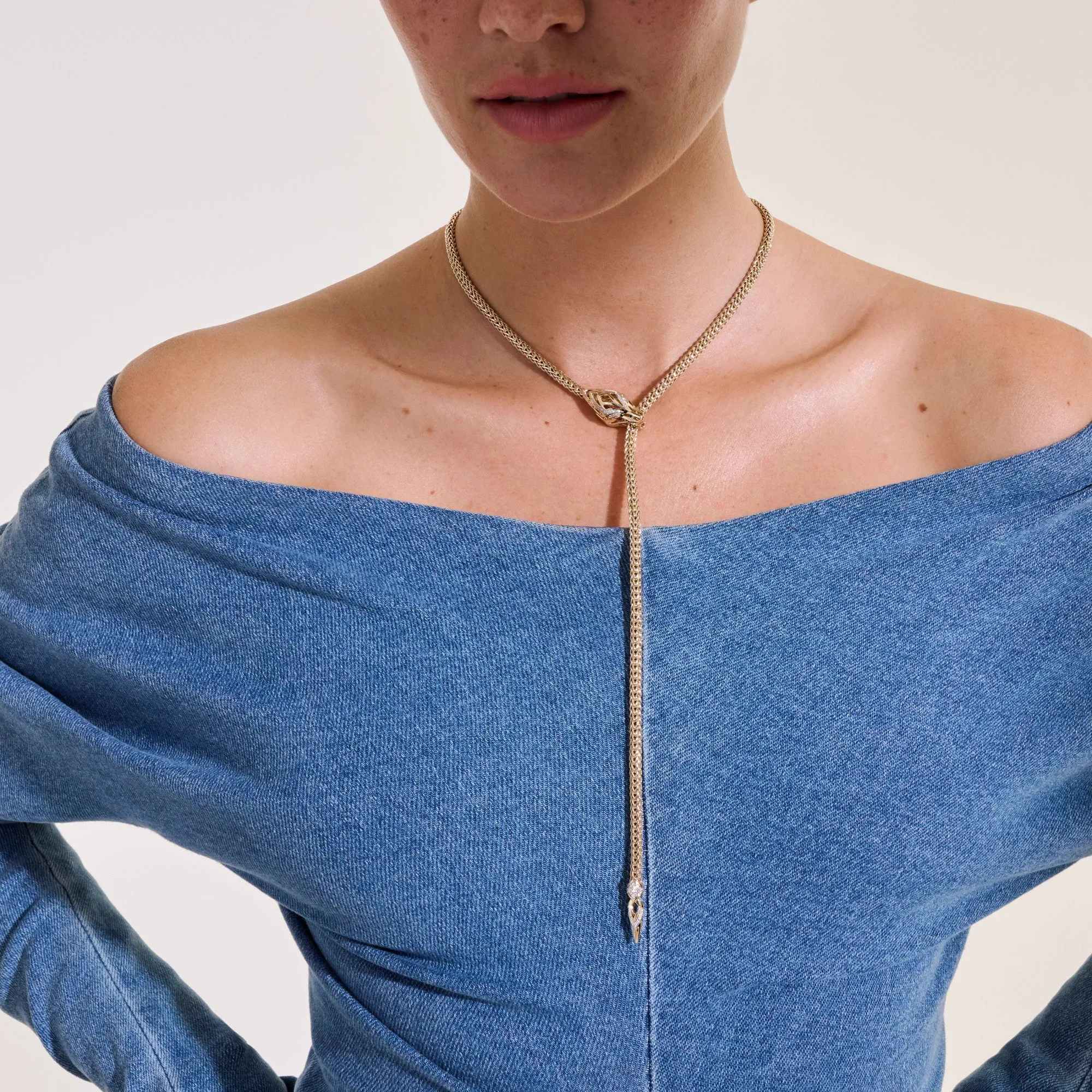 Naga Y Necklace, Gold, Diamonds, 4.4MM|NGGX6034812DI sold by John Hardy product image thumbnail 5