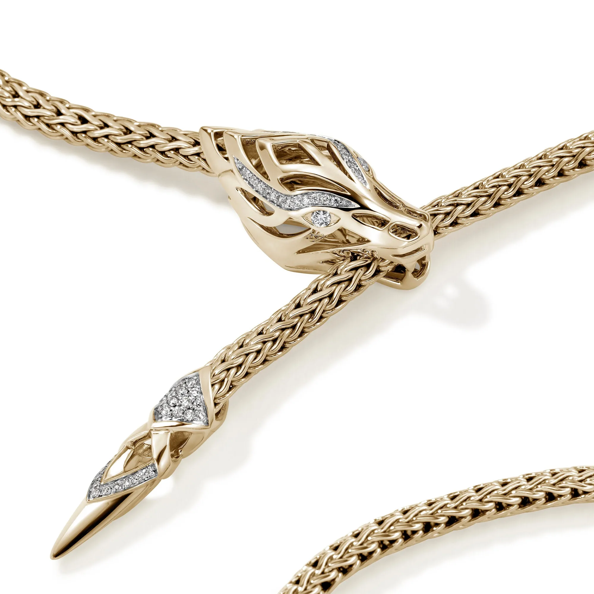 Naga Y Necklace, Gold, Diamonds, 4.4MM|NGGX6034812DI sold by John Hardy product image thumbnail 2