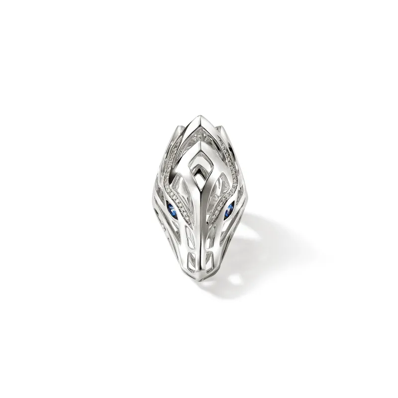 Naga Ring, Sterling Silver, Diamonds|RBP6034112BSPDI sold by John Hardy