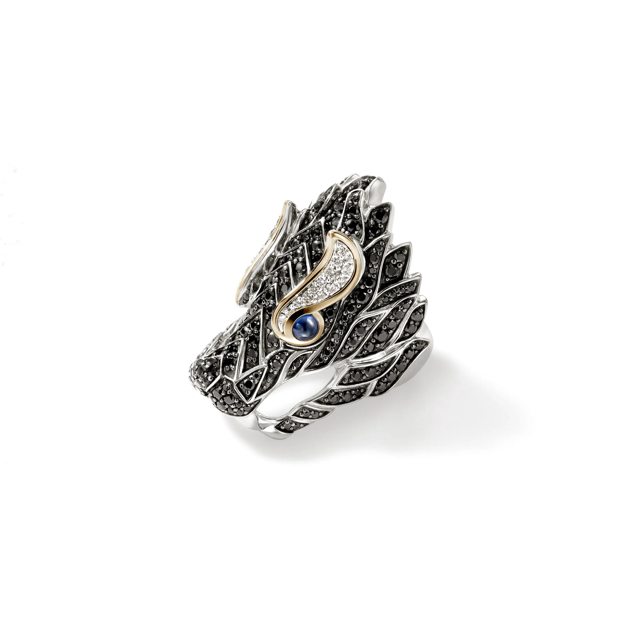 Naga Saddle Ring, Gold, Silver, Diamonds|RZS603354BLSBSPDI sold by John Hardy product image thumbnail 3