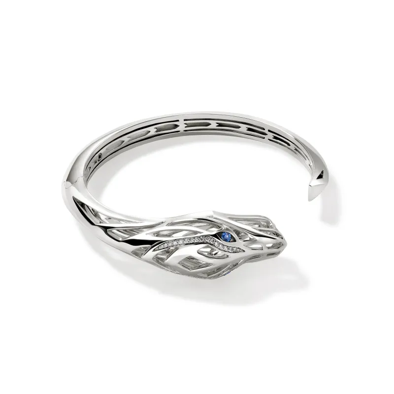 Naga Hinged Cuff, Sterling Silver, Diamonds|CBS6034311BSPDI sold by John Hardy
