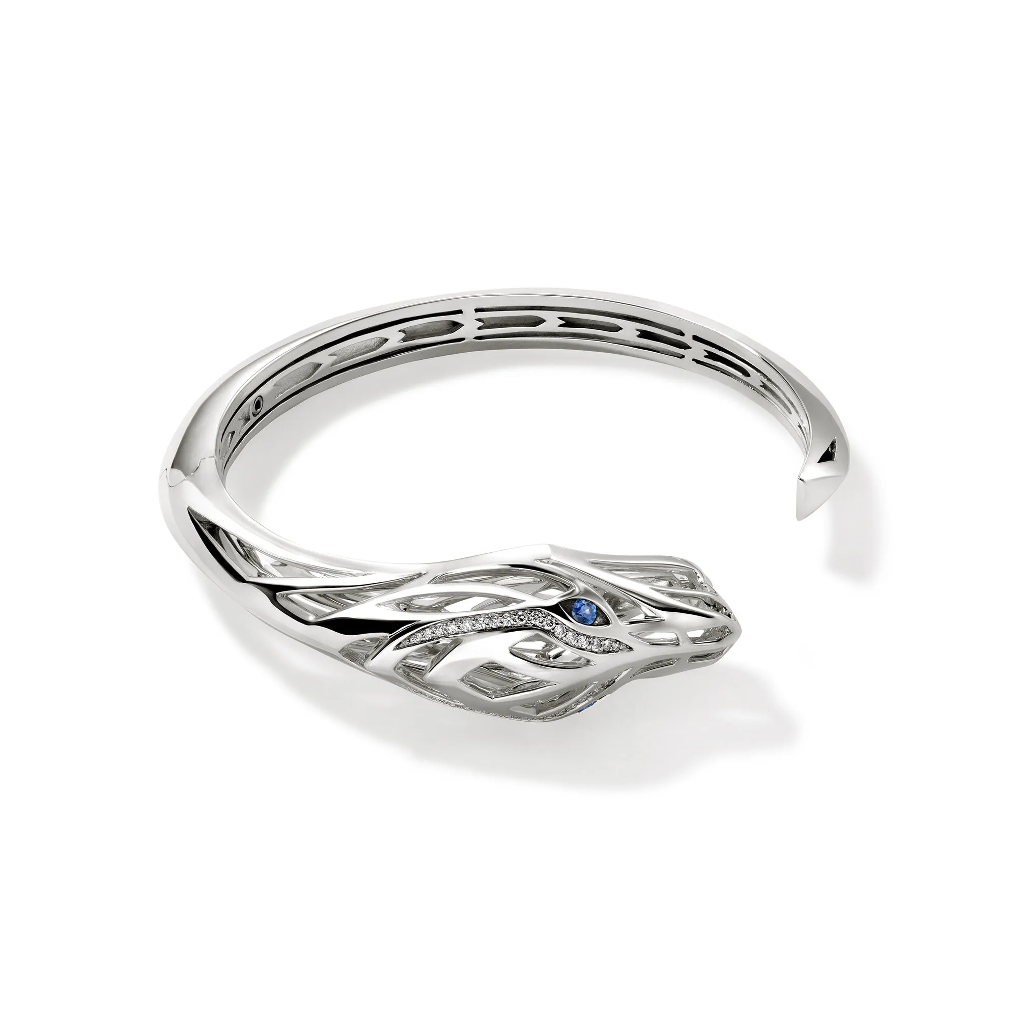 Naga Hinged Cuff, Sterling Silver, Diamonds|CBS6034311BSPDI sold by John Hardy