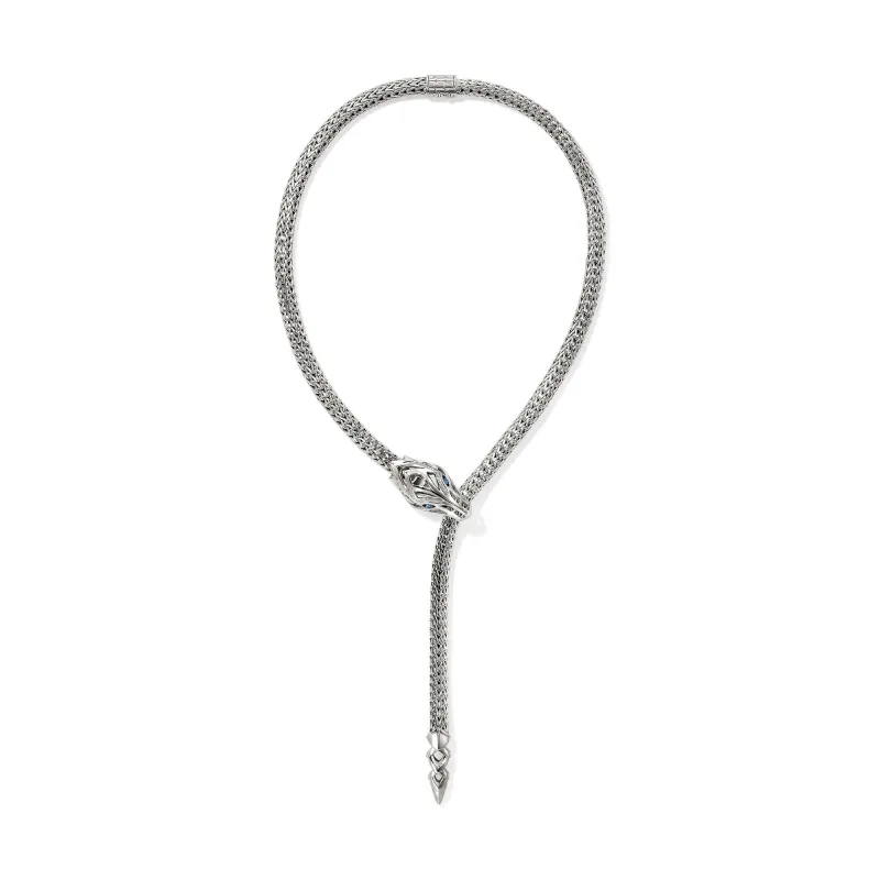 Naga Y Necklace, Sterling Silver, Diamonds, 7.5MM|NBS603561BSPDI sold by John Hardy