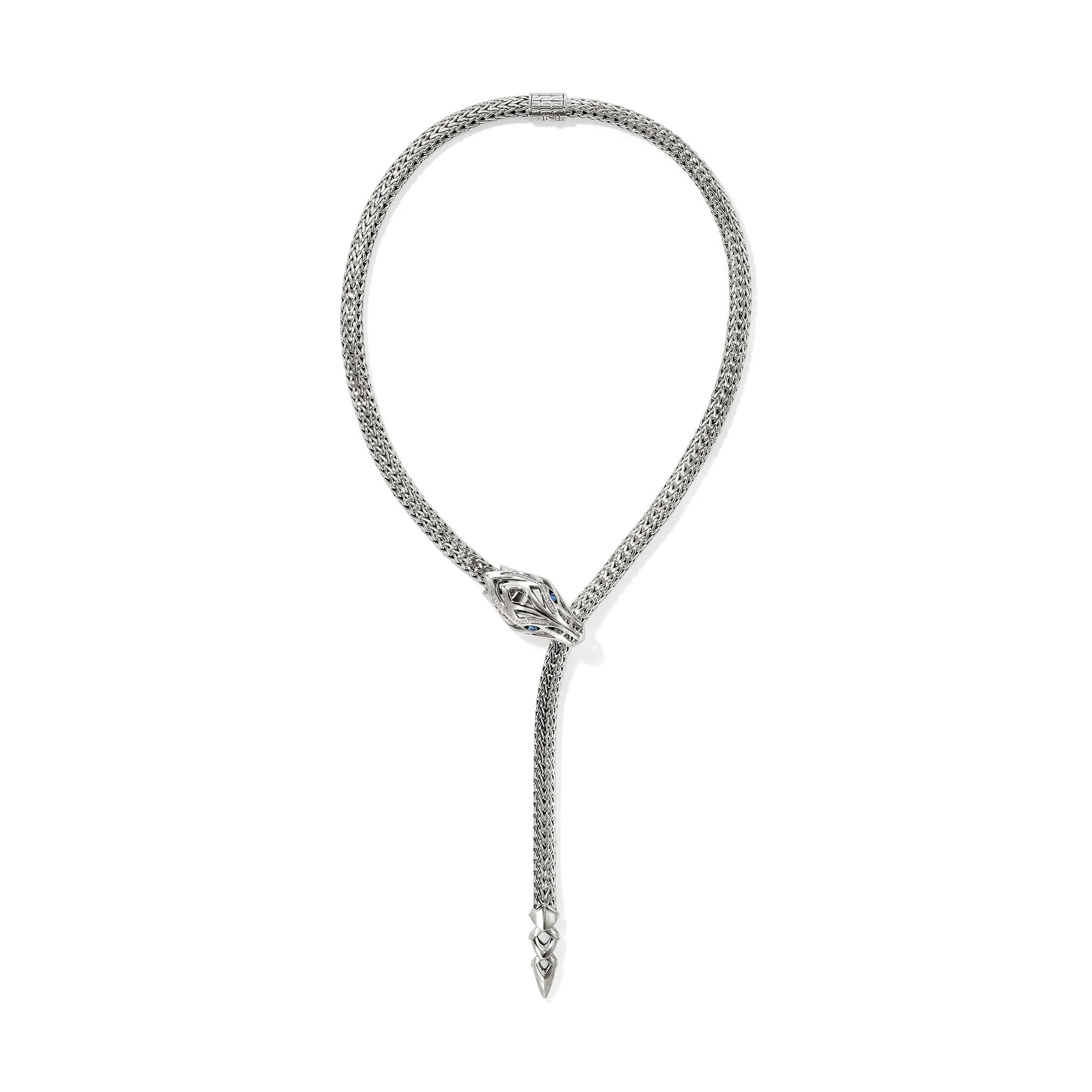 Naga Y Necklace, Sterling Silver, Diamonds, 7.5MM|NBS603561BSPDI sold by John Hardy