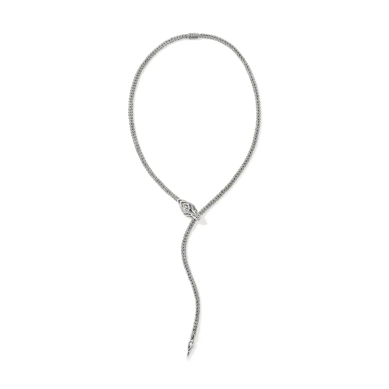 Naga Y Necklace, Sterling Silver, Diamonds, 4.4MM|NBS6034811BSPDI sold by John Hardy