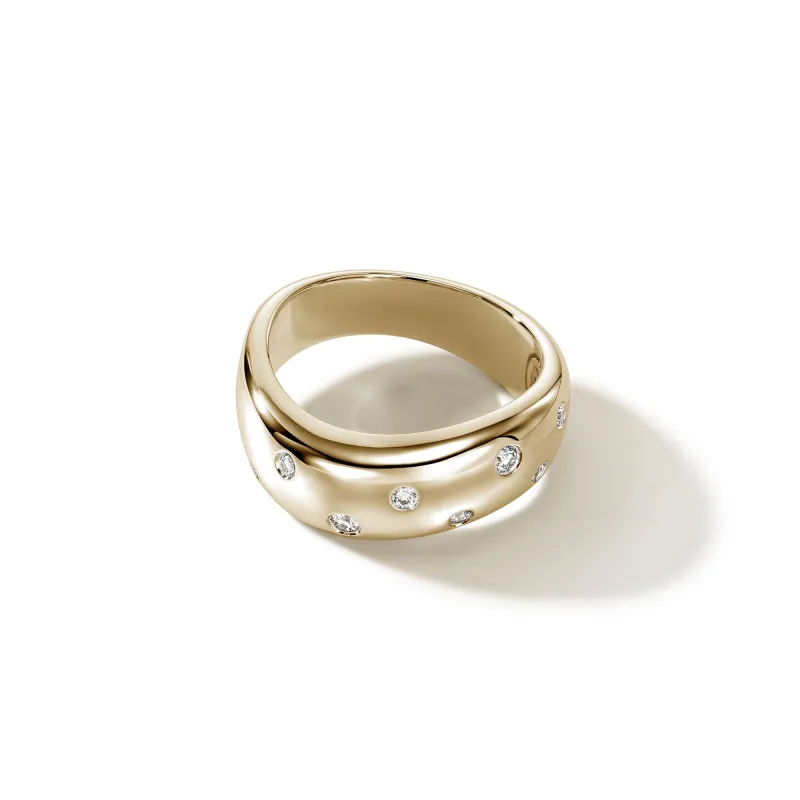 Surf Ring, Gold, Diamonds, Wide|RGGX9011102DI sold by John Hardy