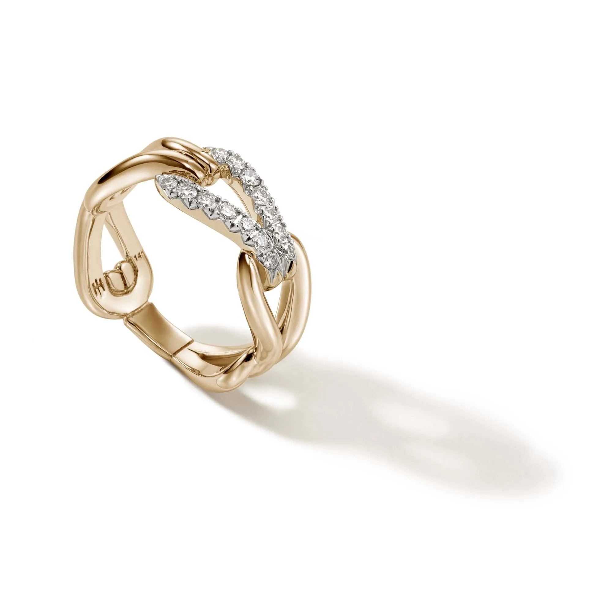 Surf Link Ring, Gold, Diamonds, Wide|RGGX90107722DI sold by John Hardy product image thumbnail 3