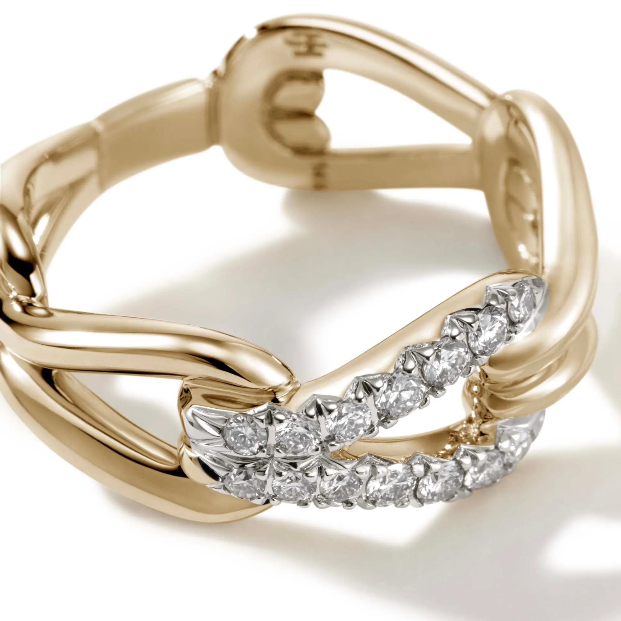 Surf Link Ring, Gold, Diamonds, Wide|RGGX90107722DI sold by John Hardy product image thumbnail 2