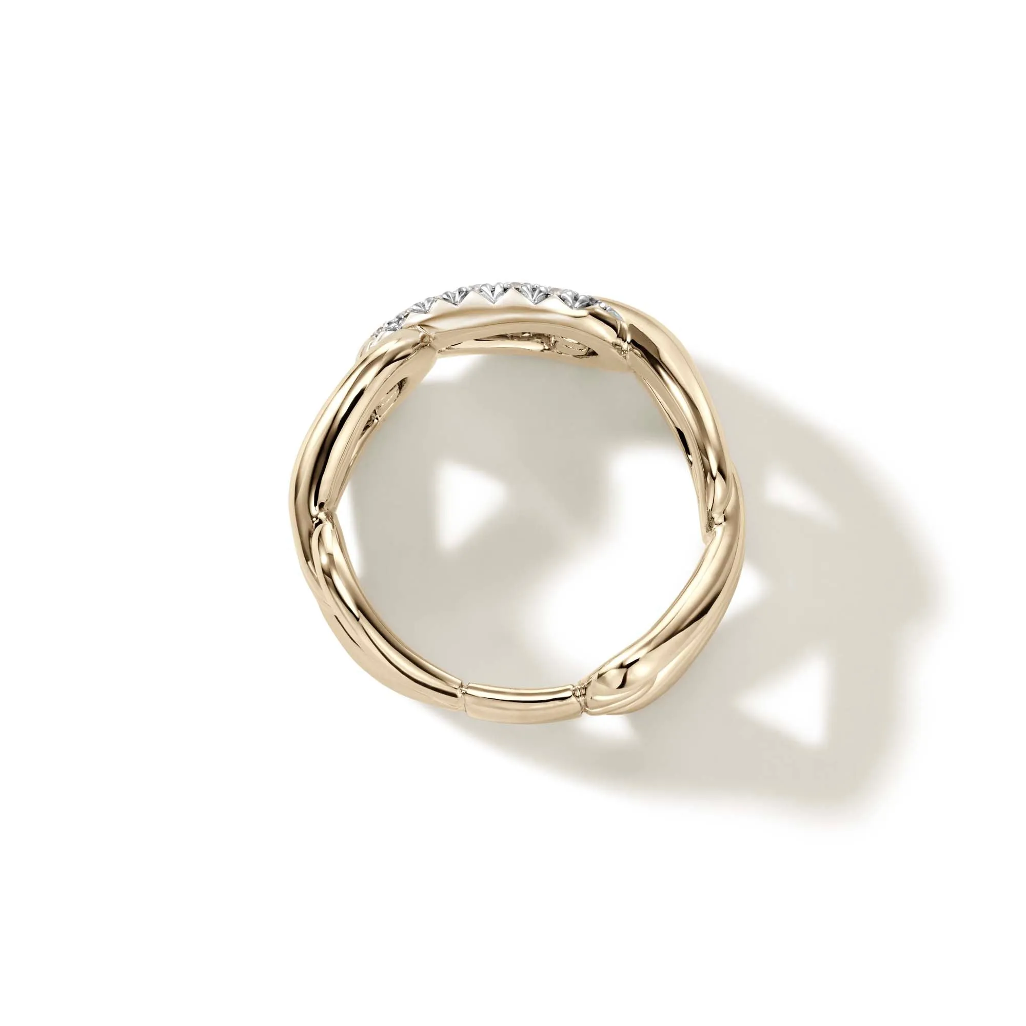 Surf Link Ring, Gold, Diamonds, Wide|RGGX90107722DI sold by John Hardy product image thumbnail 4