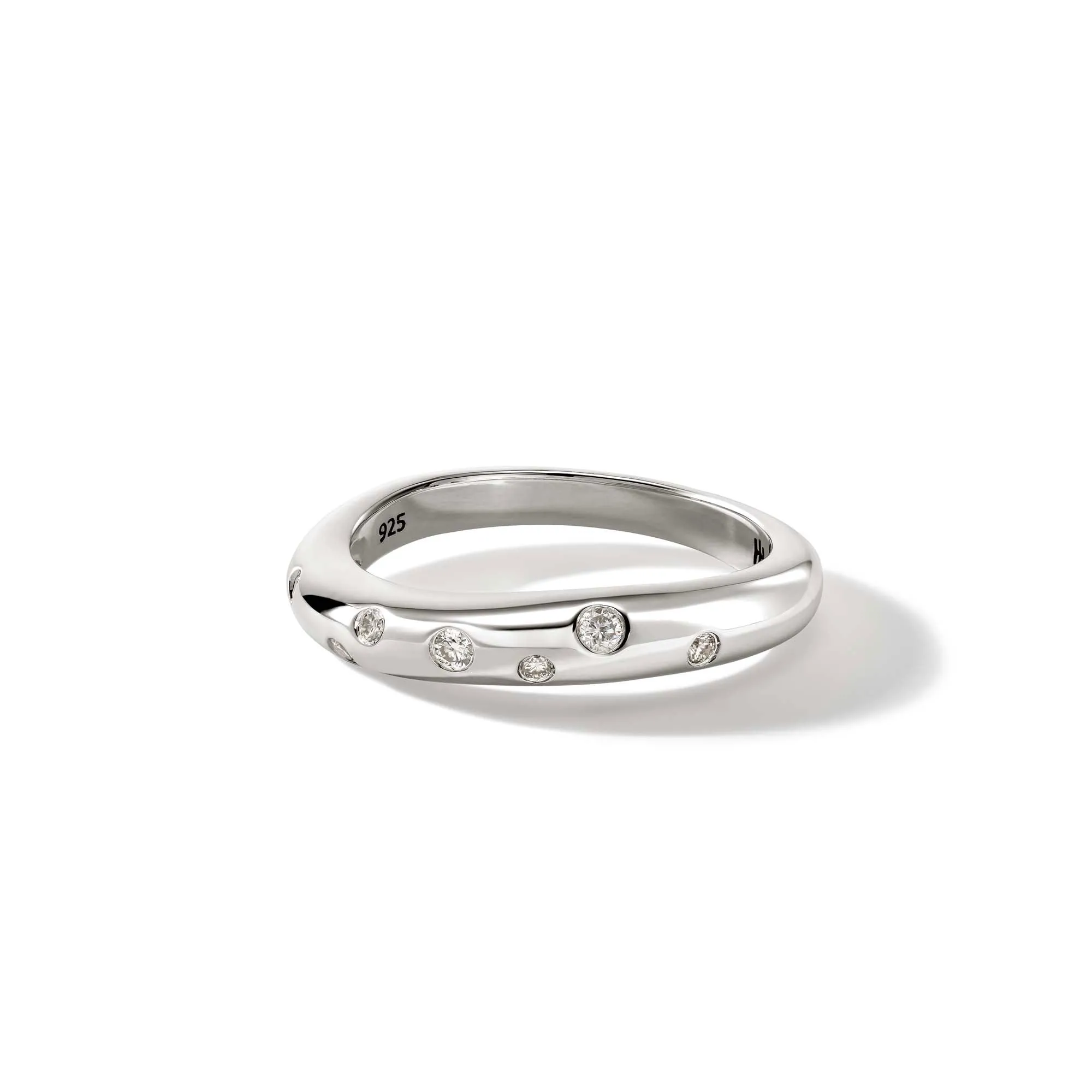 Surf Ring, Sterling Silver, Diamonds, Slim|RBP9011182DI sold by John Hardy