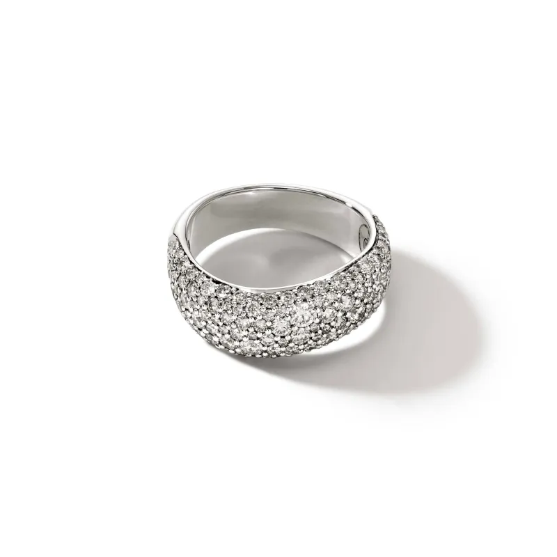 Surf Ring, Sterling Silver, Diamonds, Wide|RBP9011122DI sold by John Hardy
