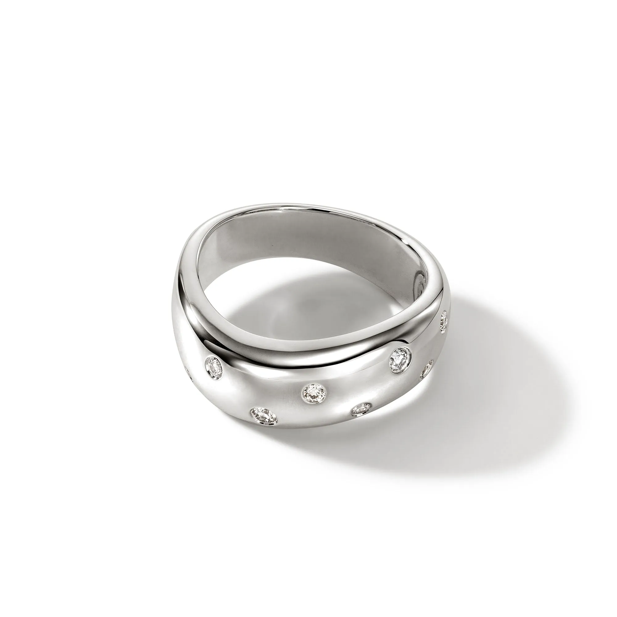 Surf Ring, Sterling Silver, Diamonds, Wide|RBP9011102DI sold by John Hardy