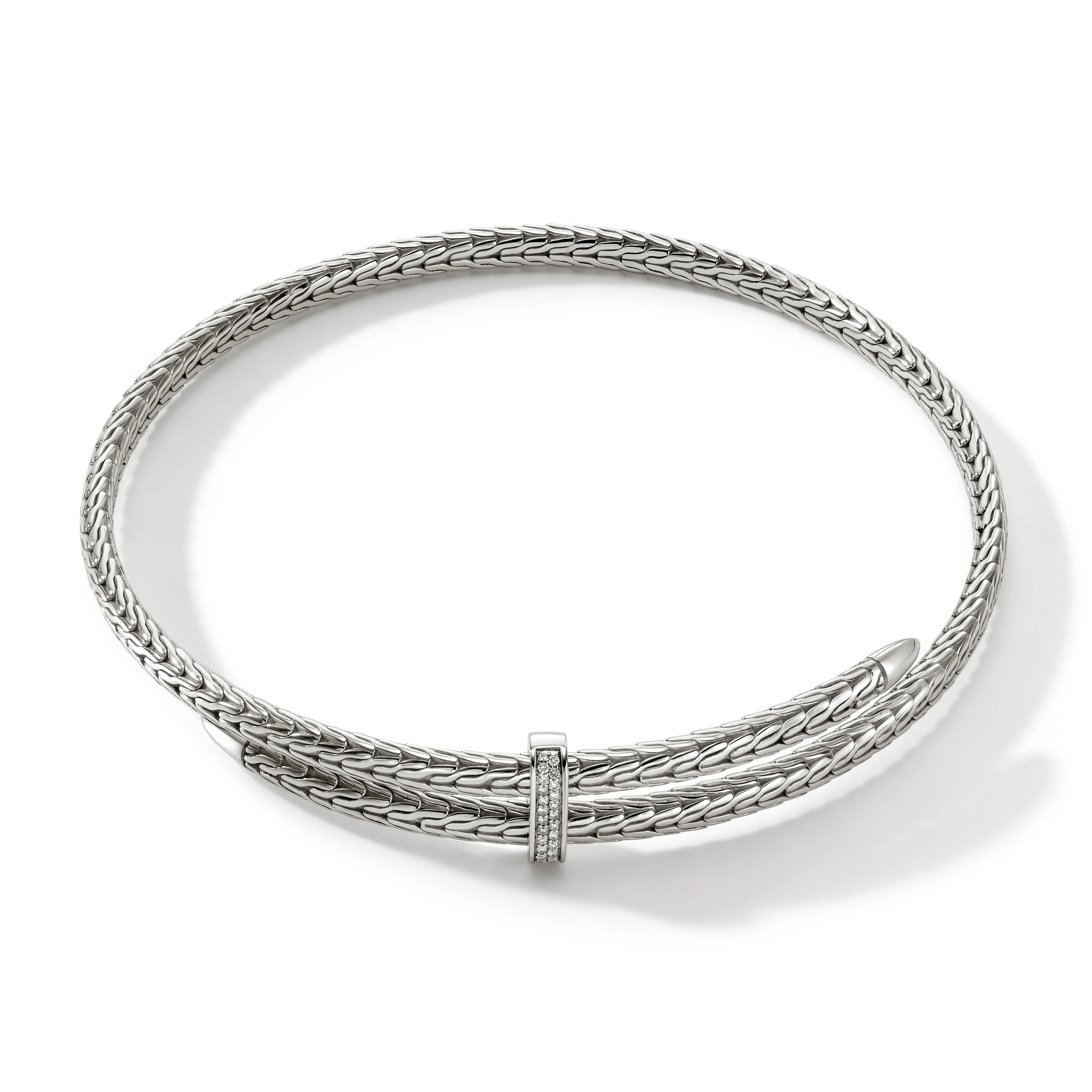 Spear Coil Choker, Sterling Silver, Diamonds|NBP9011292DI sold by John Hardy