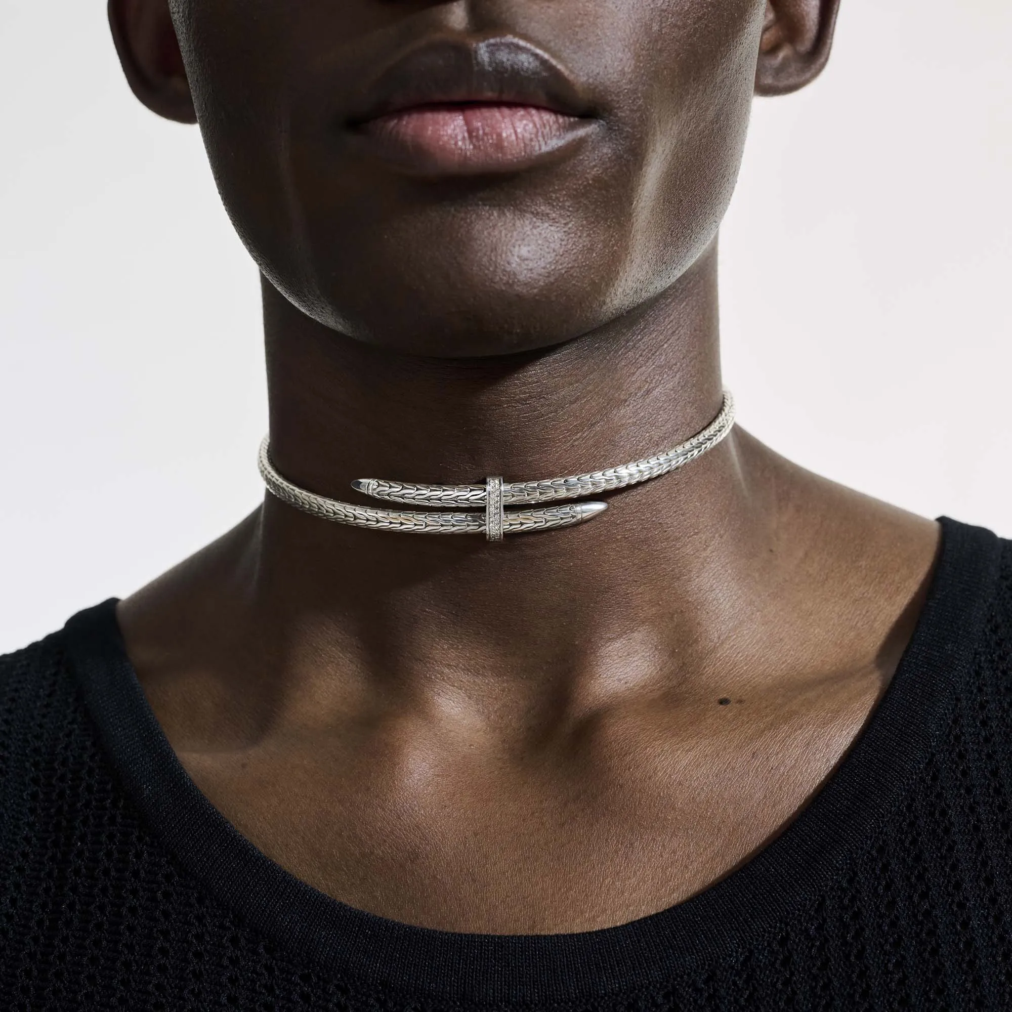 Spear Coil Choker, Sterling Silver, Diamonds|NBP9011292DI sold by John Hardy product image thumbnail 5