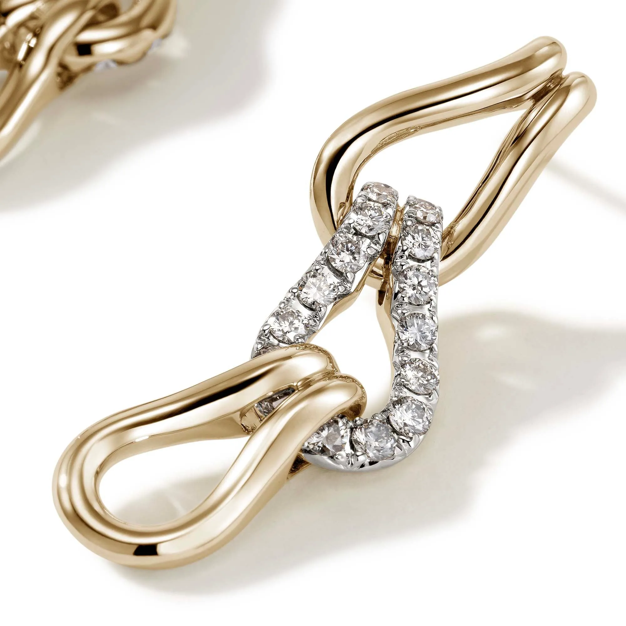 Surf Link Earrings, Gold, Diamonds|EGGX90117922DI sold by John Hardy product image thumbnail 2