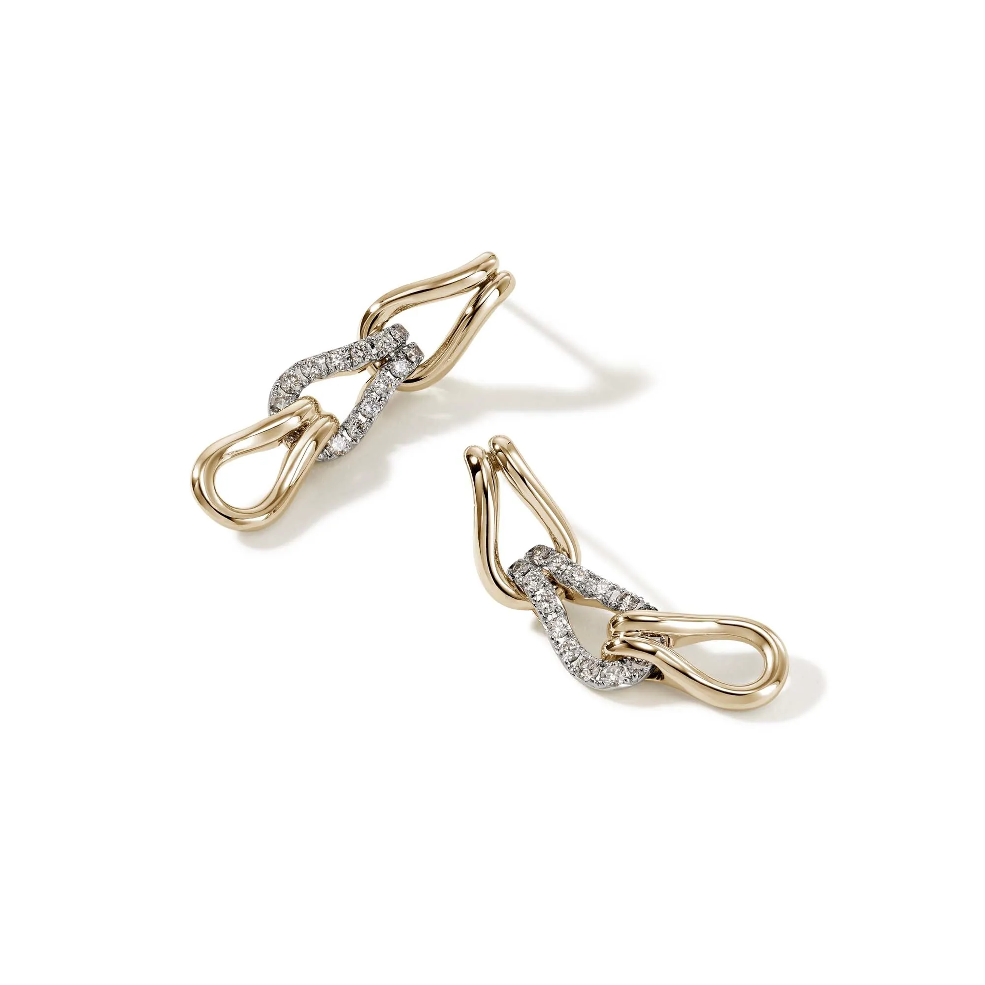 Surf Link Earrings, Gold, Diamonds|EGGX90117922DI sold by John Hardy product image thumbnail 3