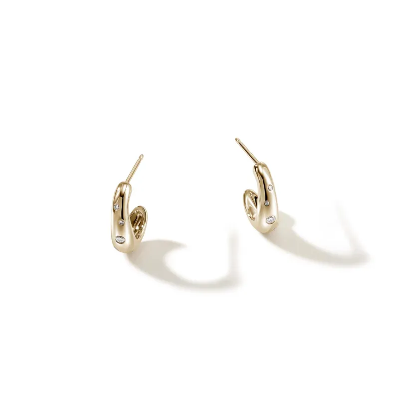 Surf J Hoop Earrings, Gold, Diamonds, 15MM|EGGX9011232DI sold by John Hardy