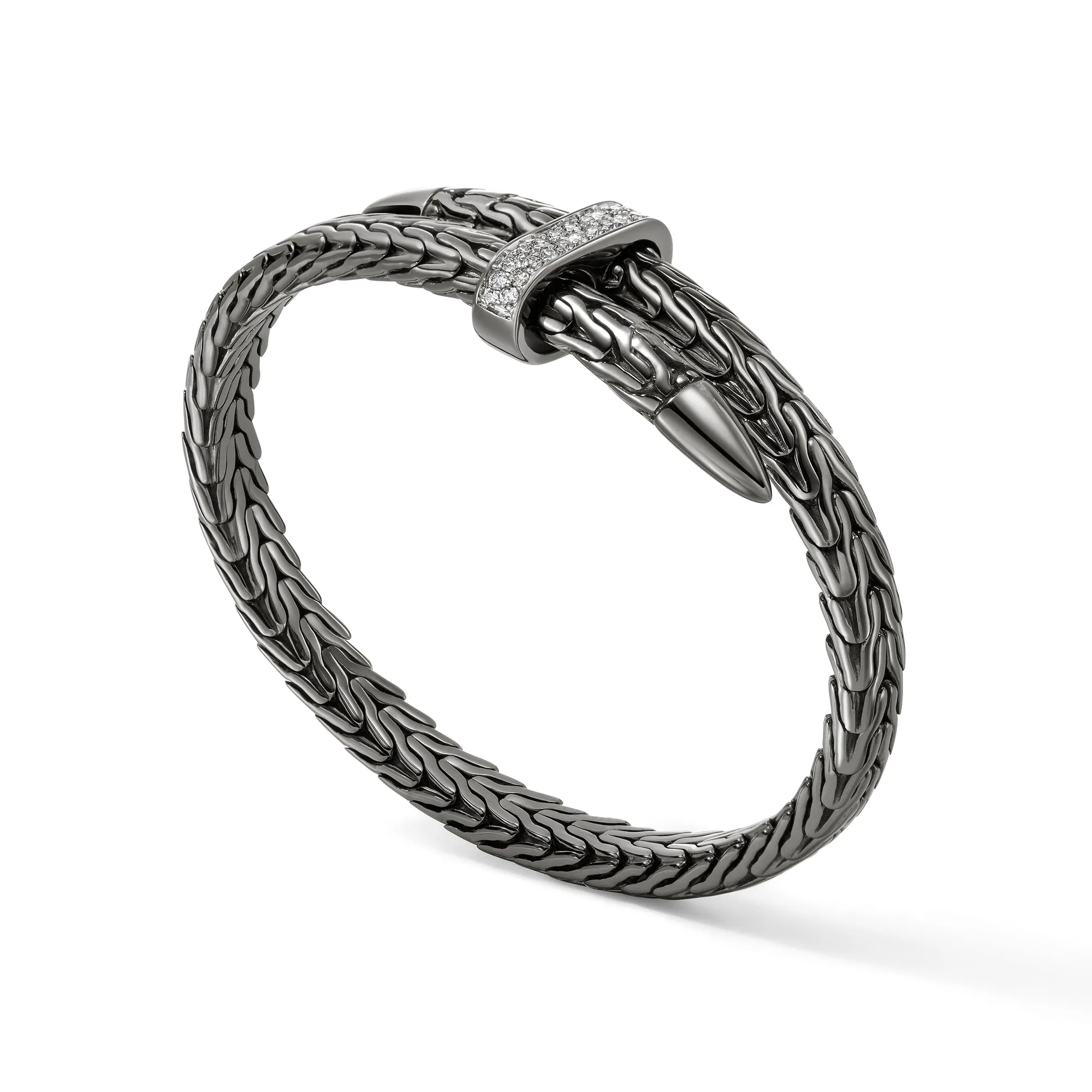 Spear Flex Cuff, Dark Silver, Diamonds, 5.5MM|CBP90110722BRDDI sold by John Hardy product image thumbnail 3