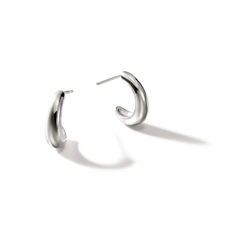 Surf J Hoop Earring, Sterling Silver, 15.5MM|EB901123 sold by John Hardy