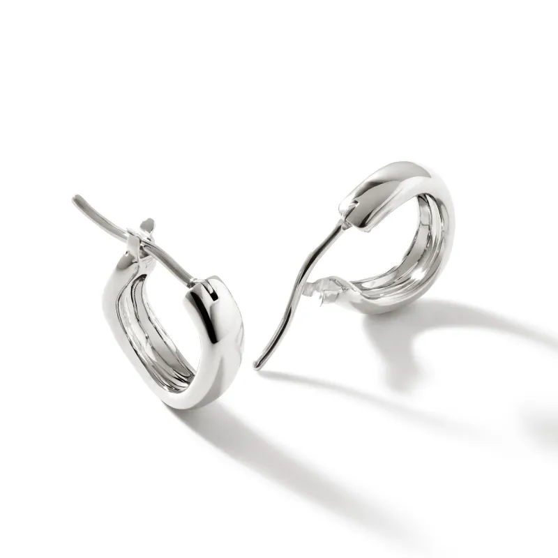 Surf Huggie Earrings, Sterling Silver, 12MM|EB901122 sold by John Hardy