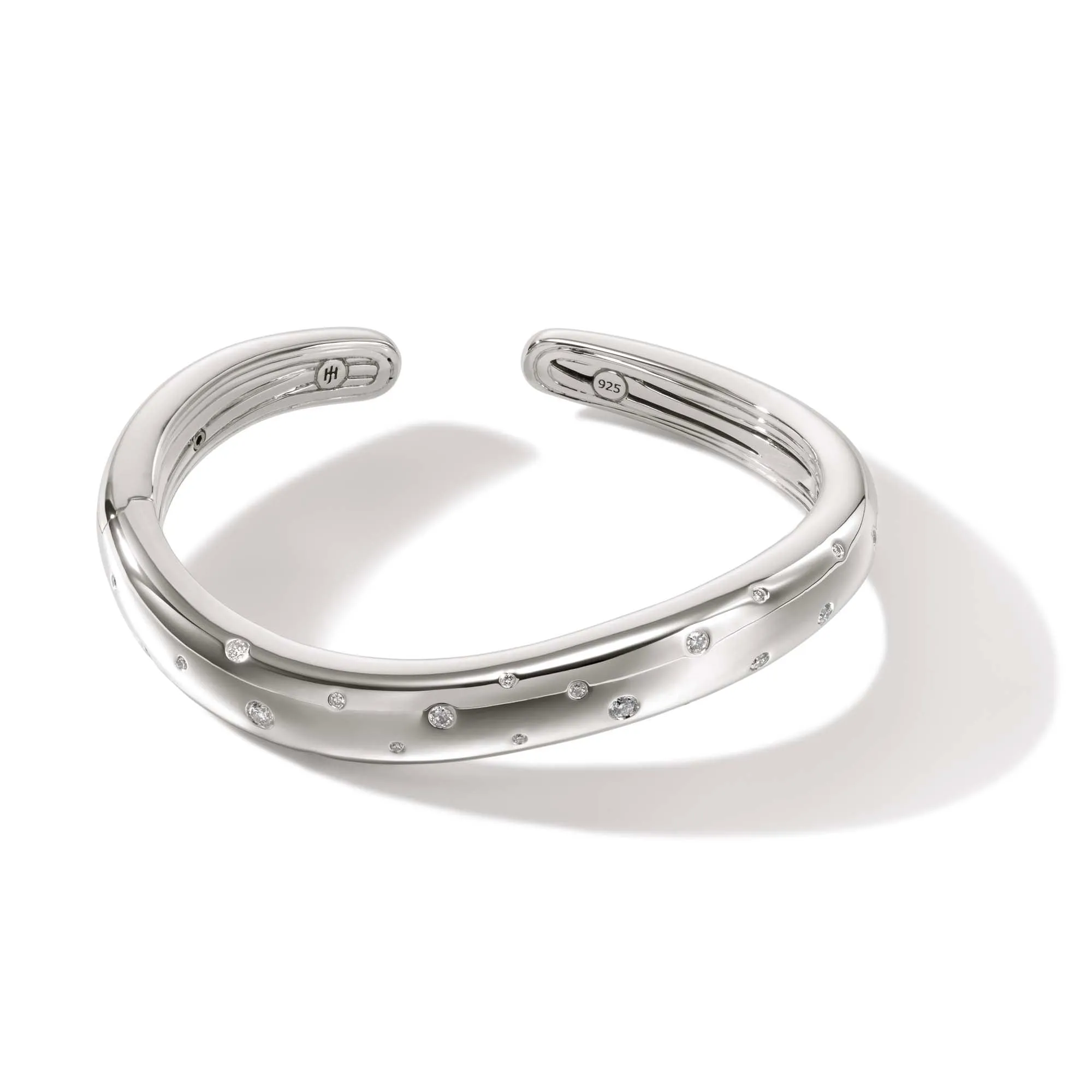 Surf Hinged Cuff, Silver, Diamonds|CBP9011172DI sold by John Hardy