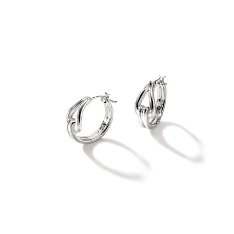 Surf Hoop Earring, Sterling Silver, 18.5MM|EB901147 sold by John Hardy