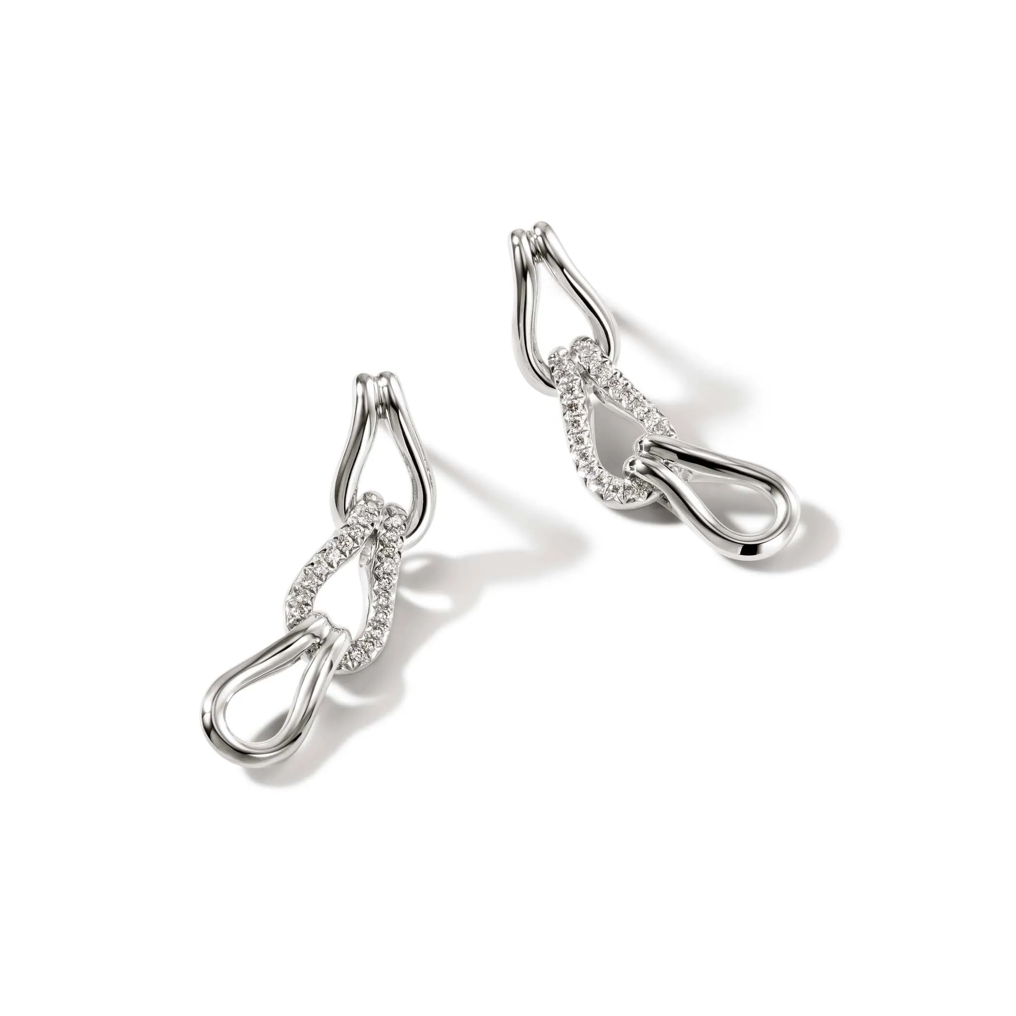 Surf Link Earrings, Sterling Silver, Diamonds|EBP9011792DI sold by John Hardy product image thumbnail 3