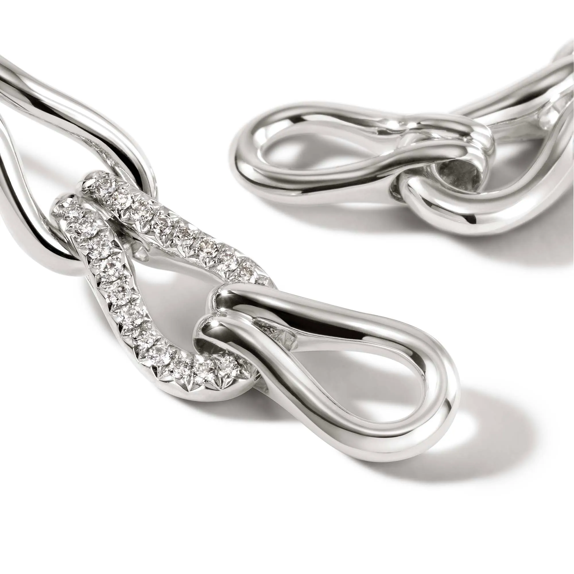 Surf Link Earrings, Sterling Silver, Diamonds|EBP9011792DI sold by John Hardy product image thumbnail 2