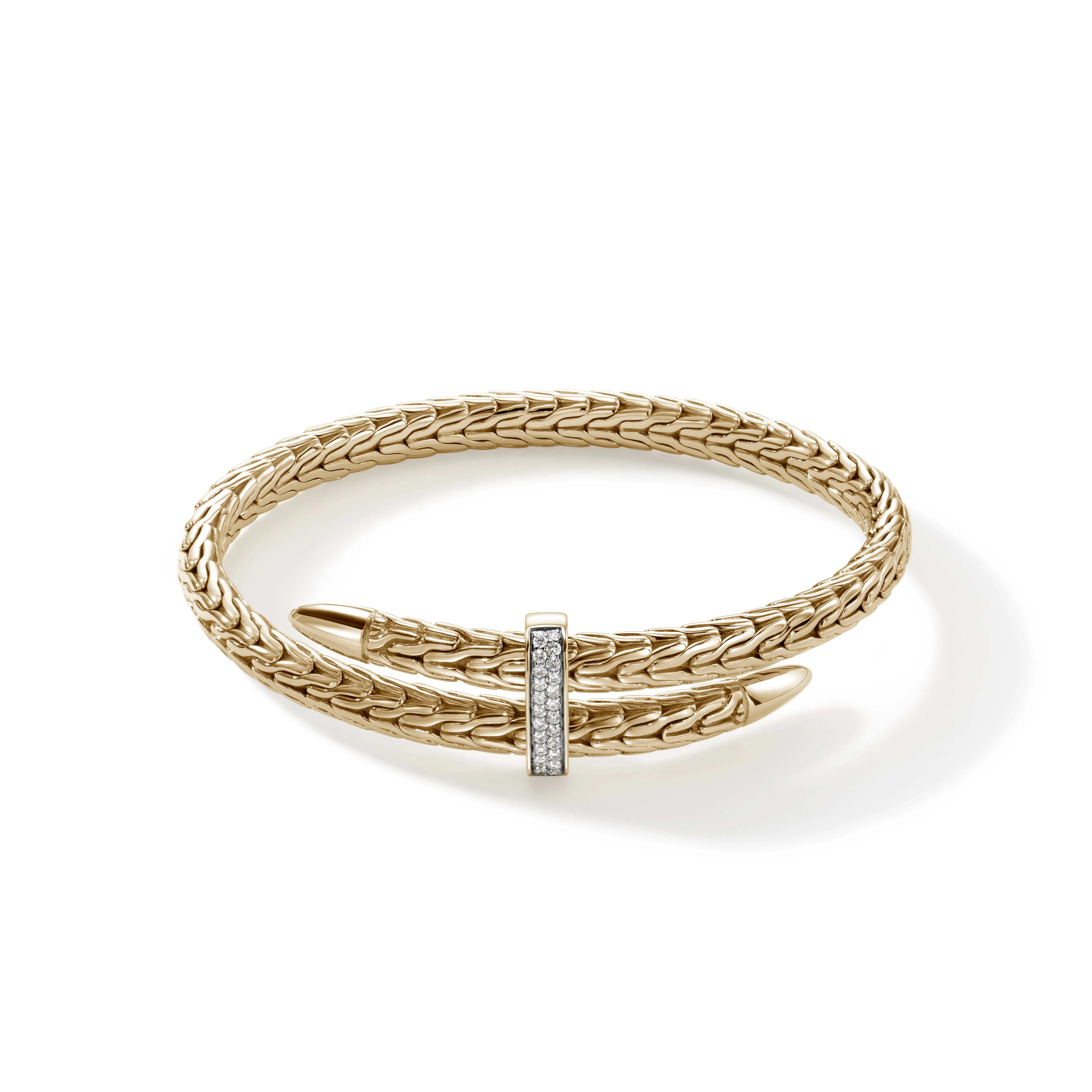 Spear Flex Cuff, Gold, Diamonds, 5.5MM|CGGX9011072DI sold by John Hardy