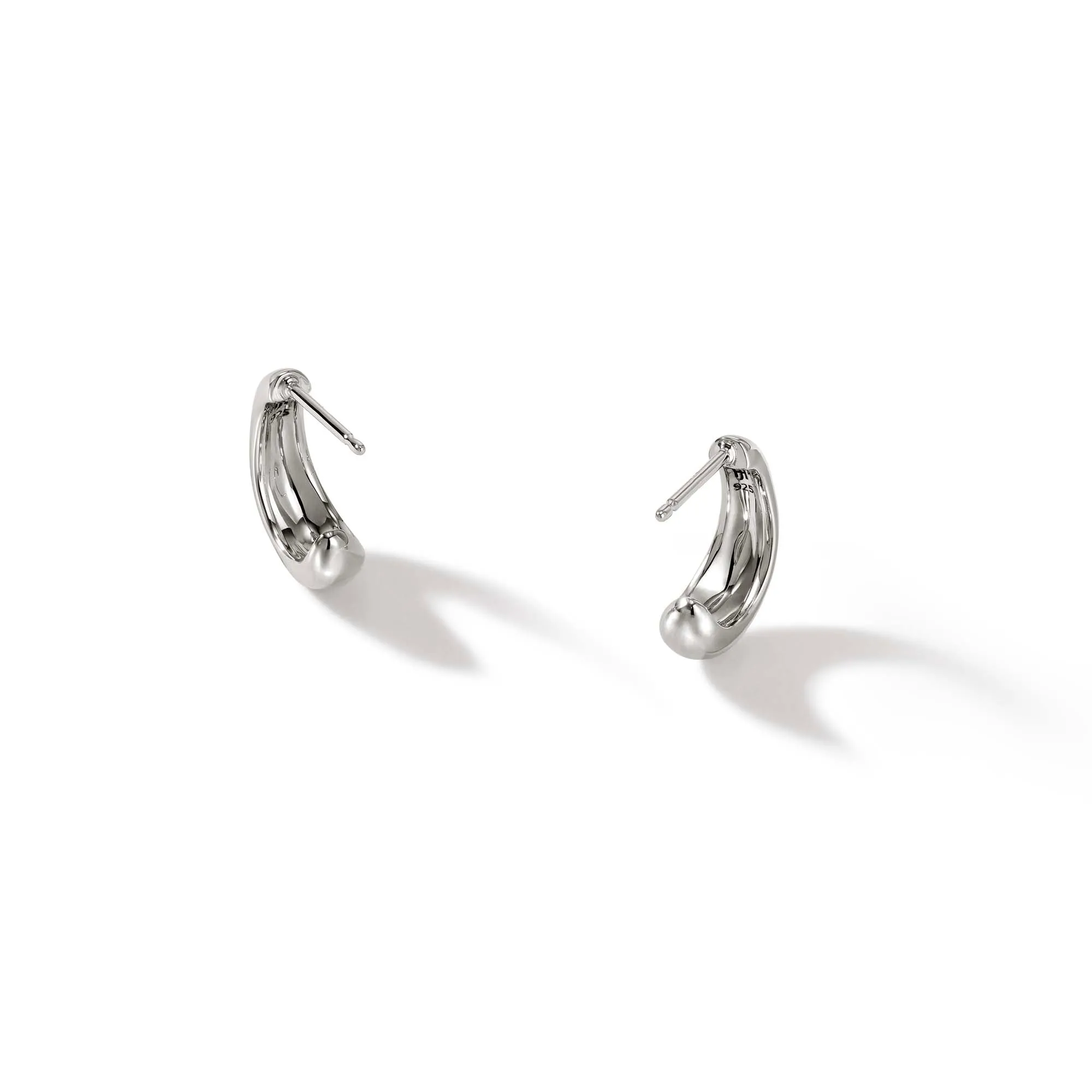 Surf J Hoop Earrings, Silver, Diamonds, 15MM|EBP9011232DI sold by John Hardy product image thumbnail 4