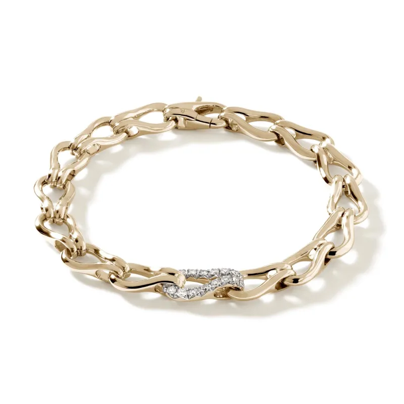 Surf Bracelet, Gold, Diamonds, 8.5MM|BUGGX90109022DI sold by John Hardy