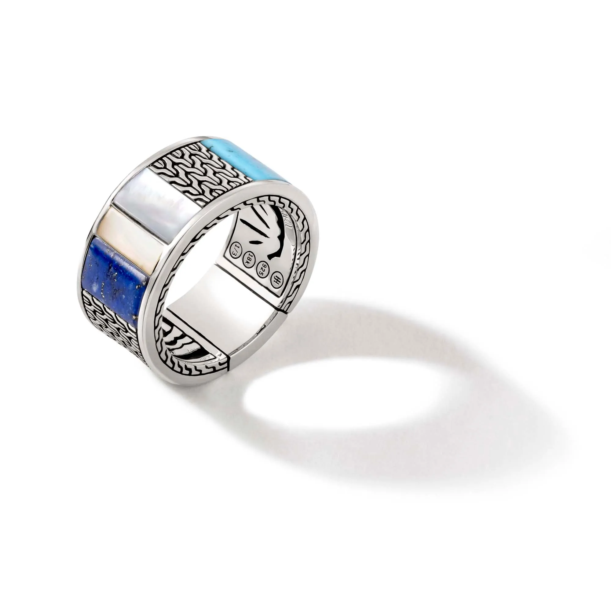 Carved Chain Ring, Gold, Silver, Hardstones|RMZS9009795MOPTQBM sold by John Hardy product image thumbnail 3