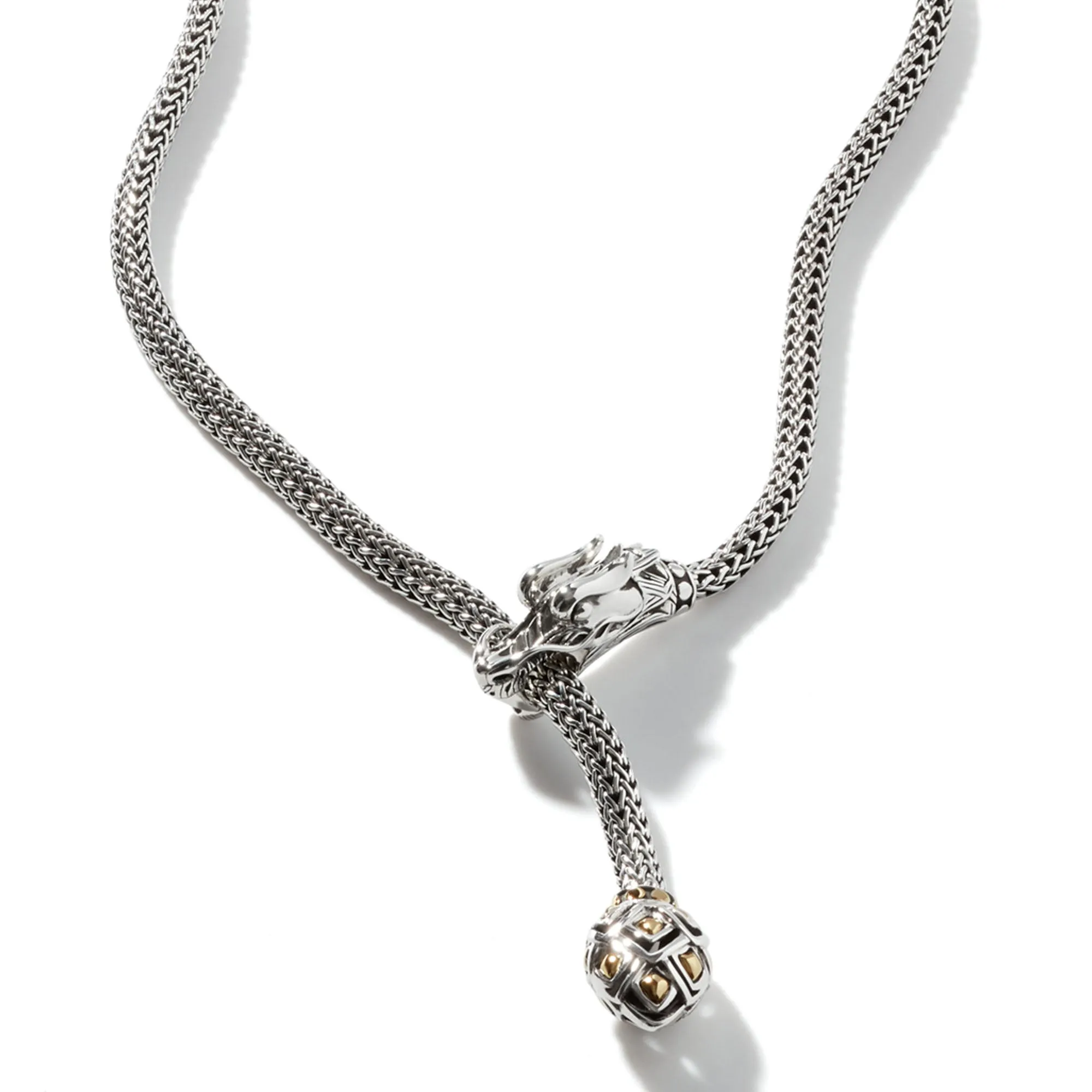 Naga Lariat, Sterling Silver, Gold, 5MM|NZ65471 sold by John Hardy