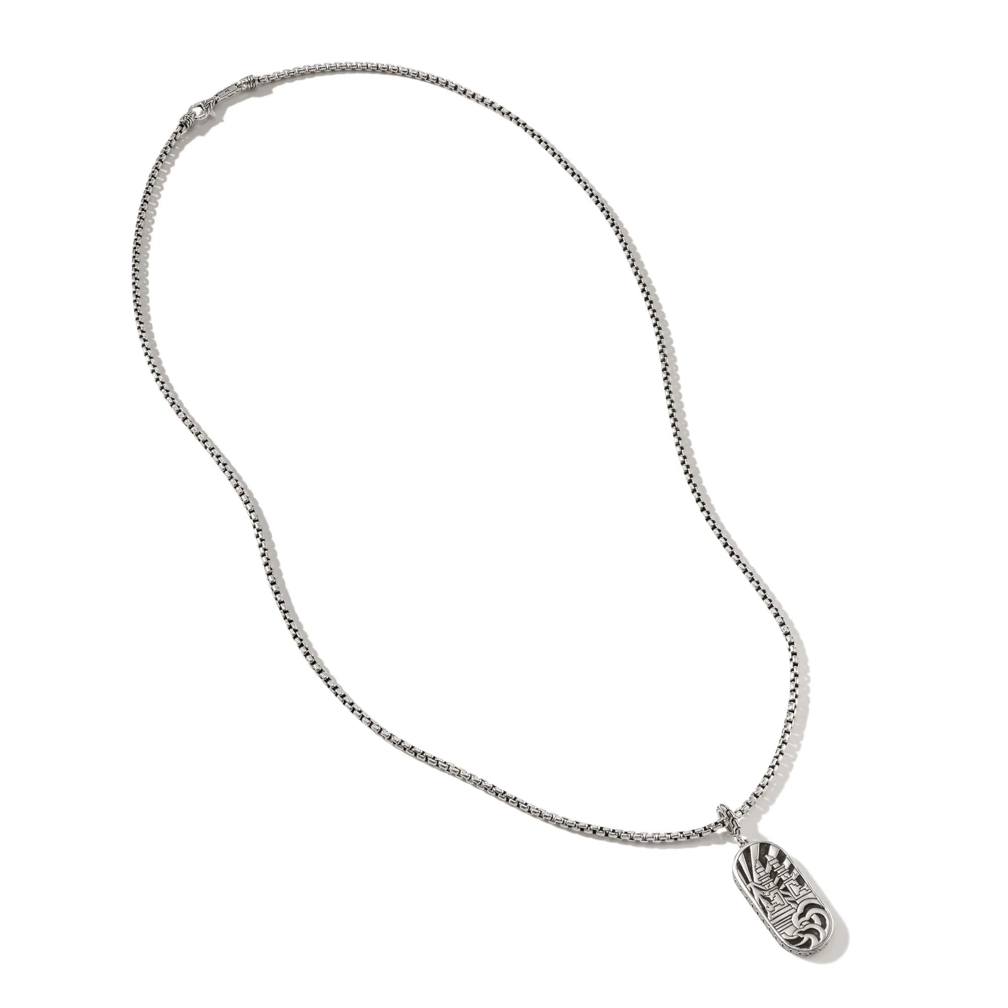 Carved Tag Necklace, Silver, Gold, Gemstones|NMZS9009655MOPLPZ sold by John Hardy product image thumbnail 4