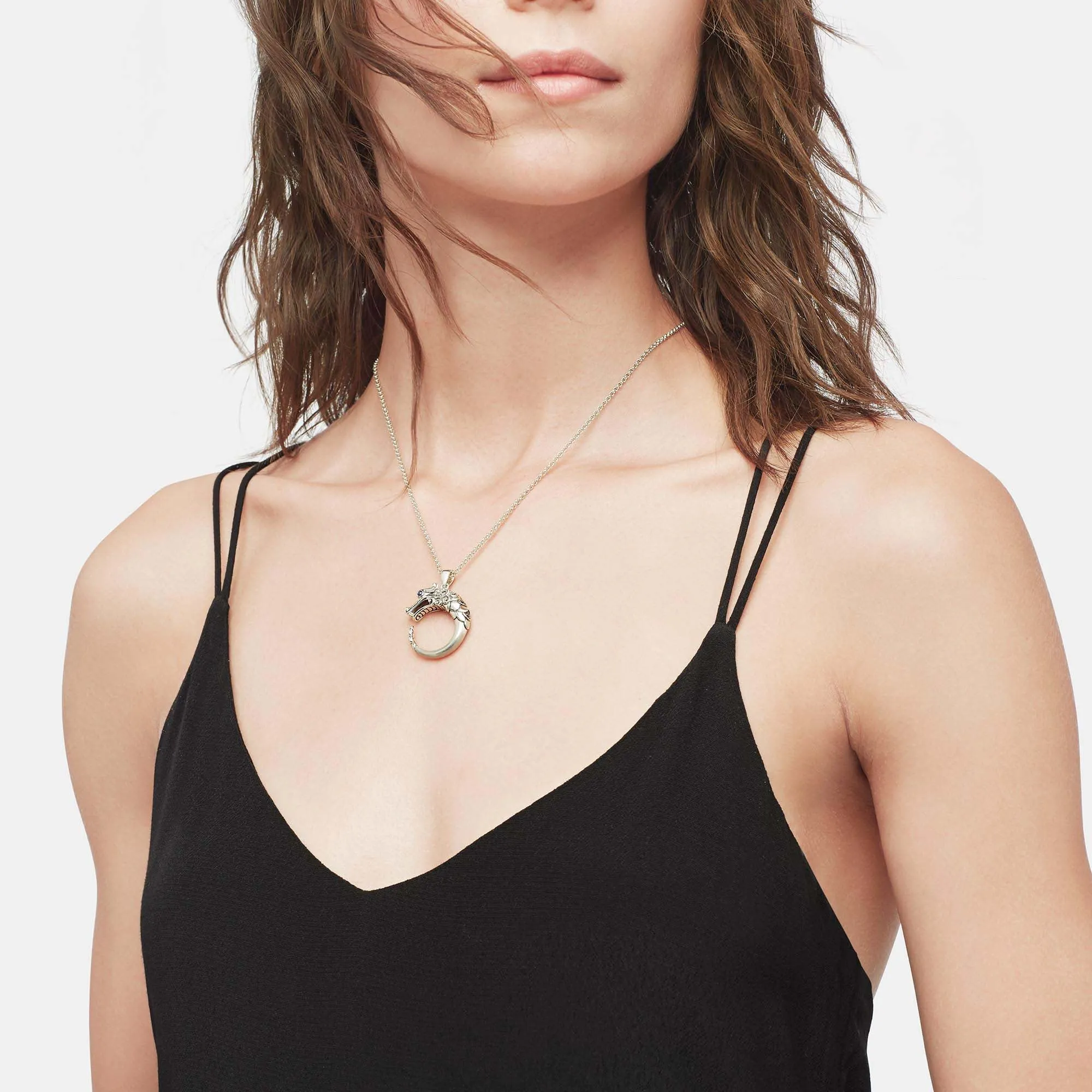 Naga Necklace, Sterling Silver, Pavé|NBS6501254BHBLSBN sold by John Hardy product image thumbnail 5