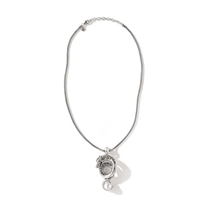 Naga Necklace, Silver, Diamonds, Pearl|NBP603142BSPDI sold by John Hardy