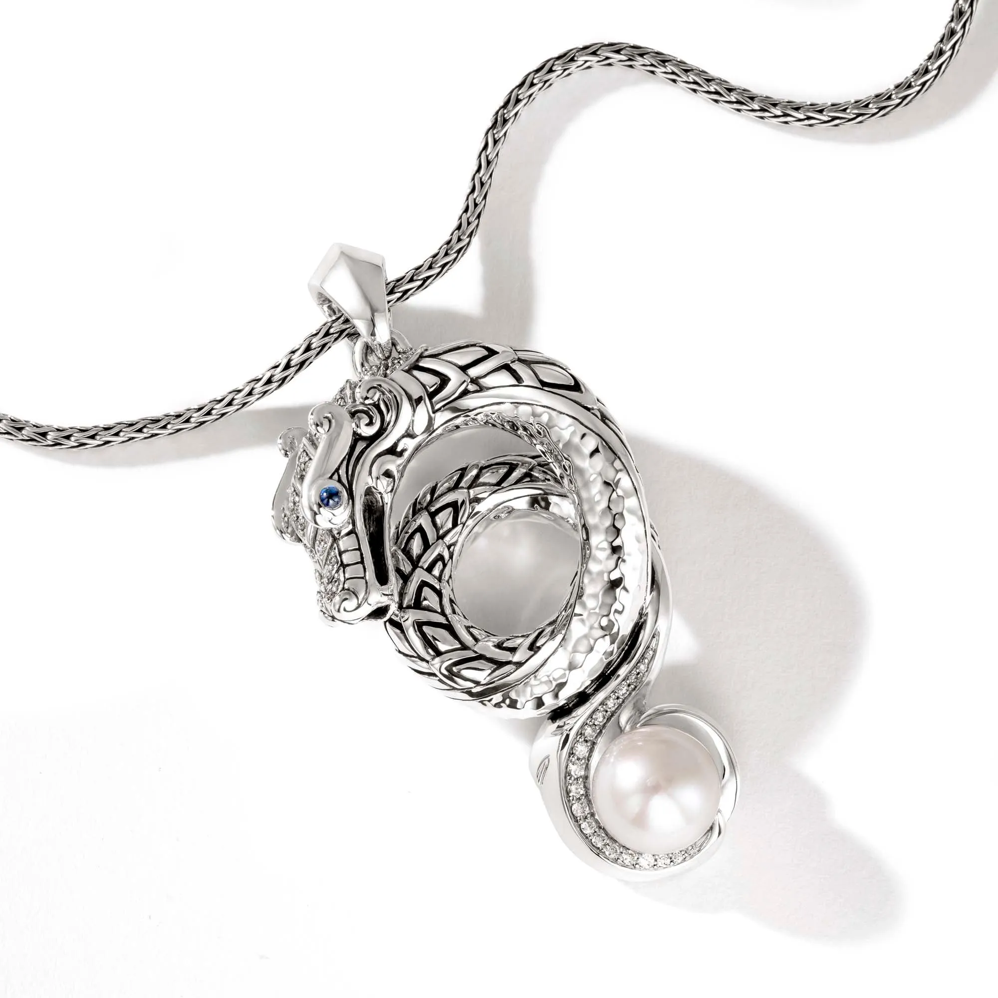 Naga Necklace, Silver, Diamonds, Pearl|NBP603142BSPDI sold by John Hardy product image thumbnail 3