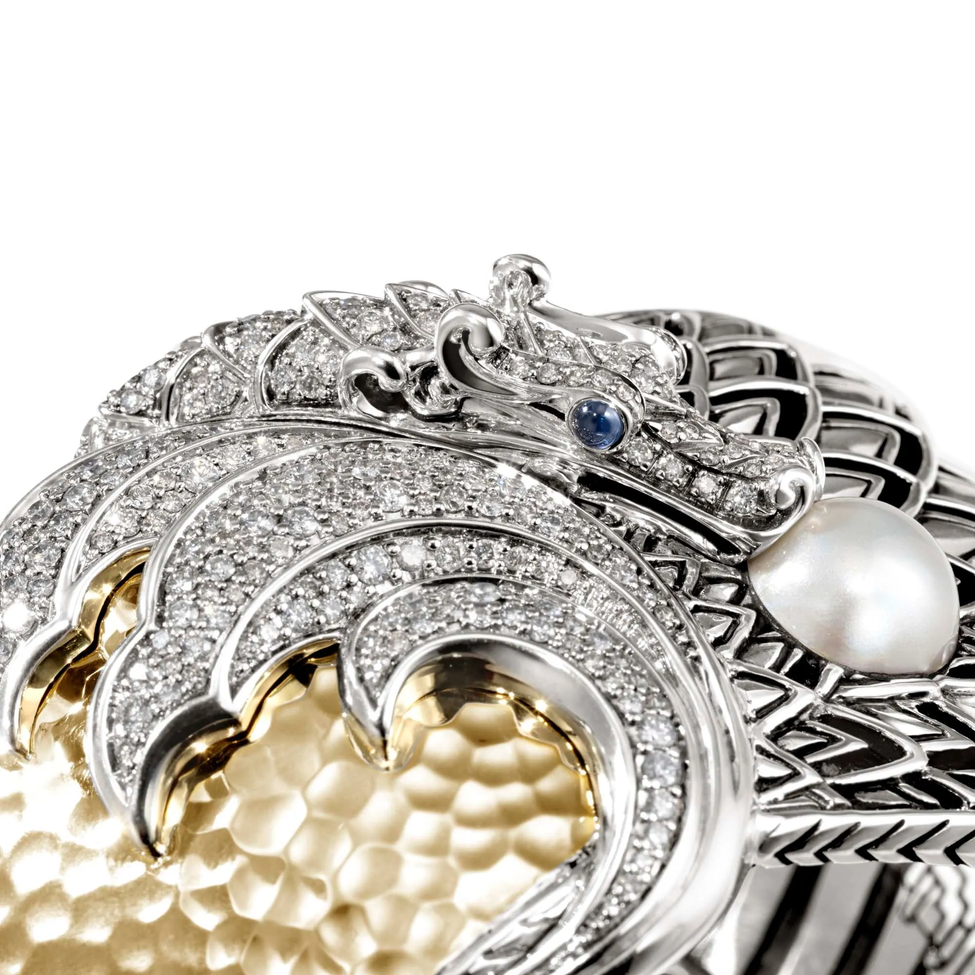Naga Bangle, Silver, Gold, Diamonds, Pearl|BZP603122BSPDI sold by John Hardy product image thumbnail 2
