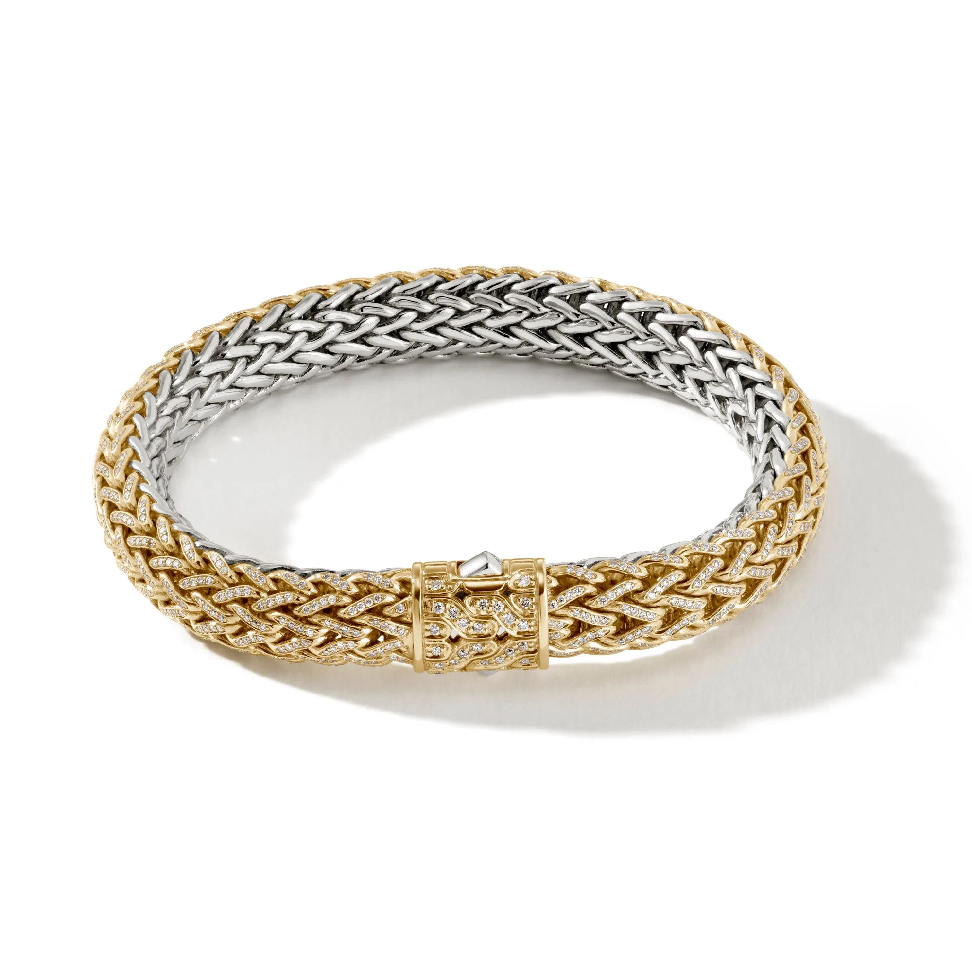 Icon Bracelet, Gold, Silver, Diamonds, 10.5MM|BMZP905992DI sold by John Hardy
