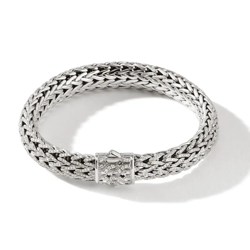 Icon Bracelet, Sterling Silver, Diamonds, 10.5MM|BMP905992DI sold by John Hardy