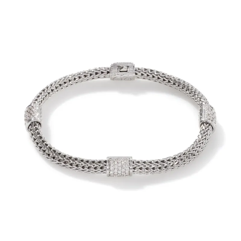 Icon Bracelet, Sterling Silver, Diamonds, 5MM|BBP9694DI sold by John Hardy