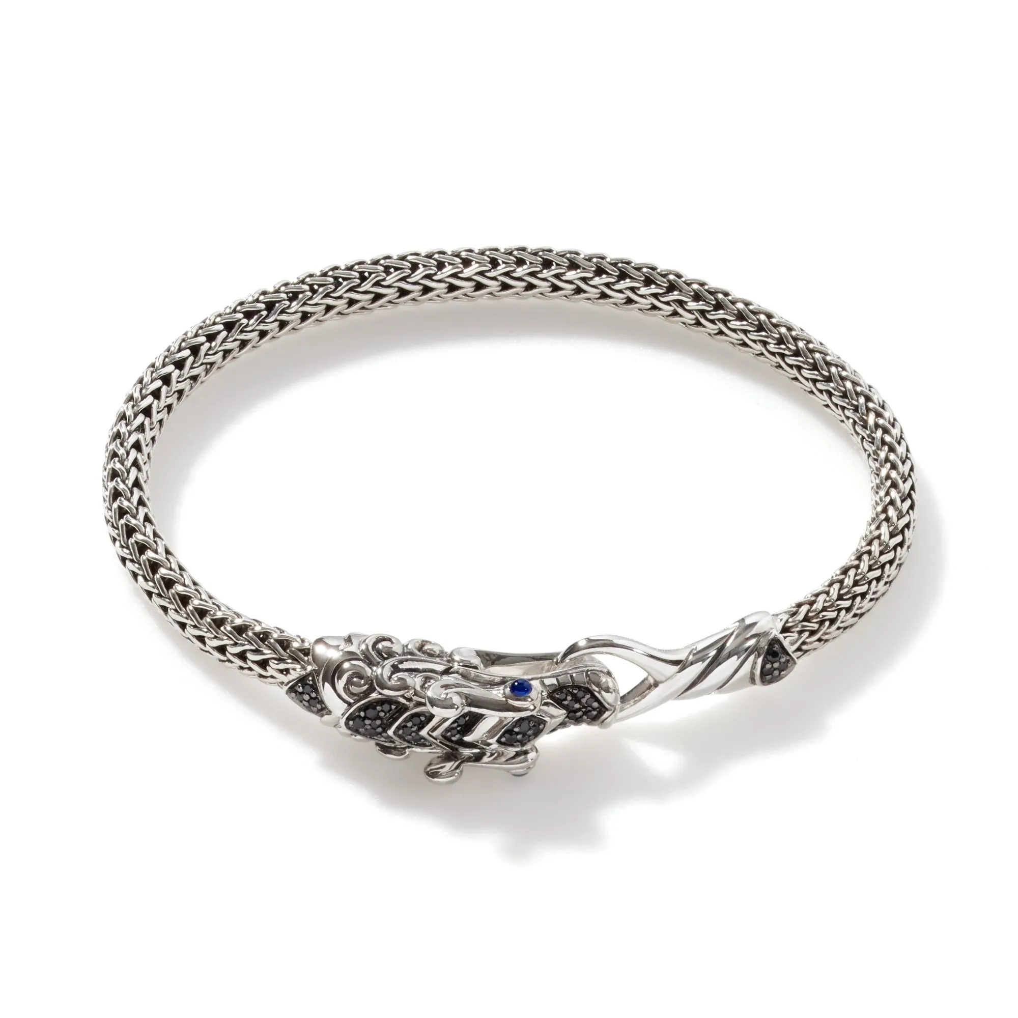 Naga Bracelet, Sterling Silver, Pavé, 5MM|BBS601334BLSBN sold by John Hardy
