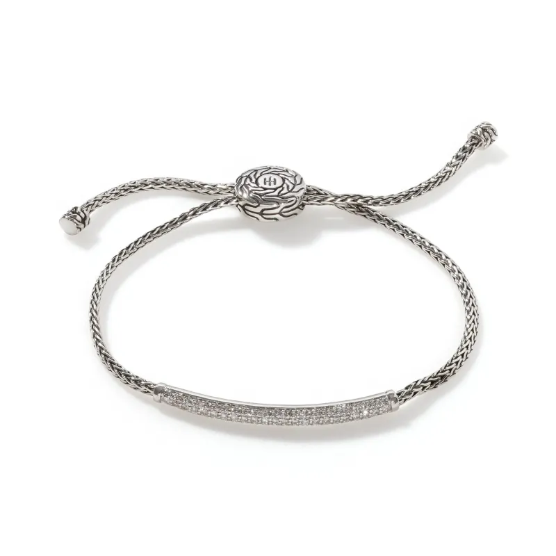 Icon Slider Bracelet, Silver, Diamonds|BBP901192DI sold by John Hardy